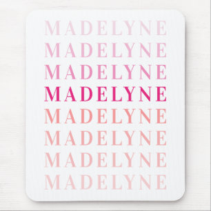 Pink Coral Typografy Personalisiert Name Mousepad