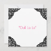 Pink Corset & Black Lace Lingerie Dusche Einladung (Rückseite)