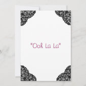 Pink Corset & Black Lace Lingerie Dusche Einladung (Rückseite)