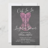 Pink Corset Lingerie Bridal Dusche Einladung (Vorderseite)