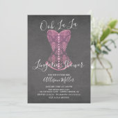 Pink Corset Lingerie Bridal Dusche Einladung (Stehend Vorderseite)