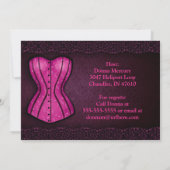 Pink Corset Lingerie Bridal Dusche Einladung (Rückseite)