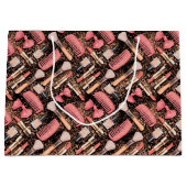 Pink Cosmetics Pattern Glitter  Große Geschenktüte (Vorderseite)