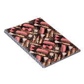 Pink Cosmetics Pattern Glitter Notizblock (Rechte Seite)