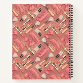 Pink Cosmetics Pattern Glitter Notizblock (Rückseite)