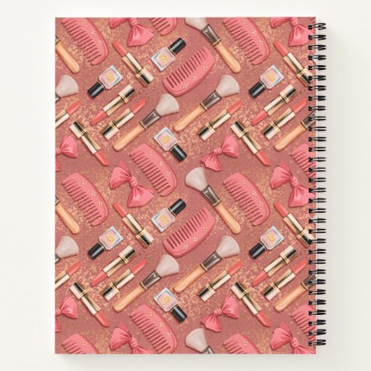 Pink Cosmetics Pattern Glitter  Notizblock (Rückseite)