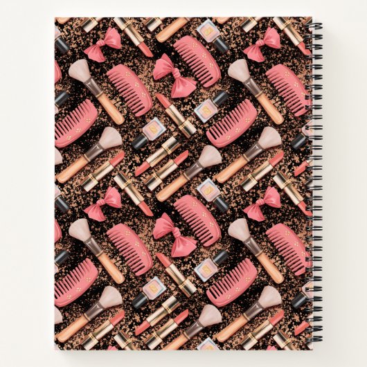 Pink Cosmetics Pattern Glitter  Notizblock (Rückseite)