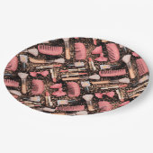 Pink Cosmetics Pattern Glitter Pappteller (Schrägansicht)