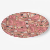 Pink Cosmetics Pattern Glitter  Pappteller (Schrägansicht)