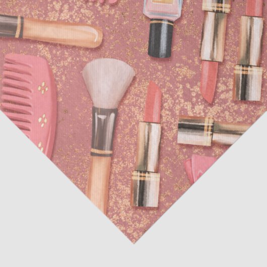 Pink Cosmetics Pattern Glitter  Seidenpapier (Detail)