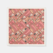 Pink Cosmetics Pattern Glitter Serviette (Vorderseite)