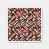 Pink Cosmetics Pattern Glitter  Serviette (Vorderseite)