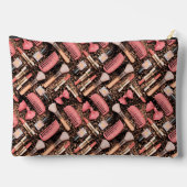 Pink Cosmetics Pattern Glitter Zubehörtasche (Rückseite)