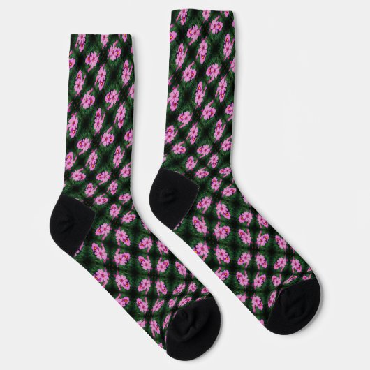 Pink Cosmos Blume Muster Socken (Rechts)