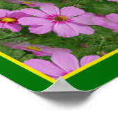 Pink Cosmos Daisy Blume Spiegeln Abstrakte Natur Poster (Ecke)