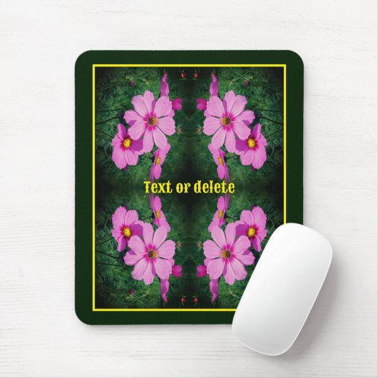 Pink Cosmos Flowers Abstract Personalized Mousepad (Mit Mouse)