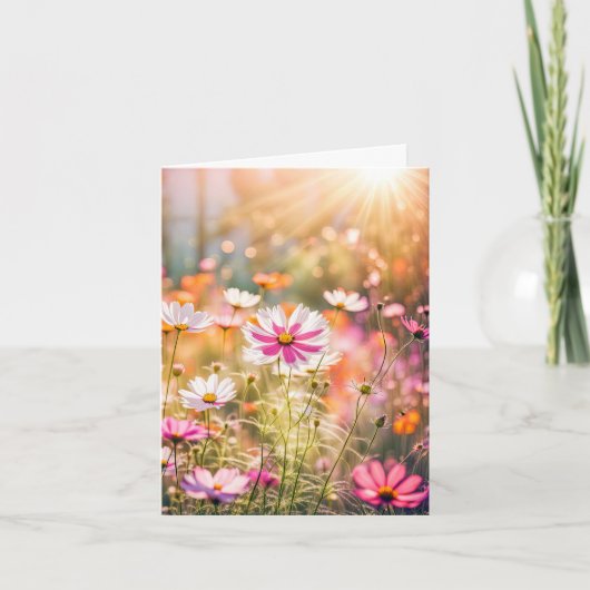 Pink Cosmos Garden für Beileid Danke (Vorderseite)