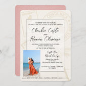 Pink Costa Rica Pass Einladung Hochzeit (Vorne/Hinten)