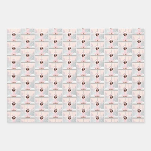 Pink Cosy Christmas Geschenkpapier Set (Vorderseite 2)