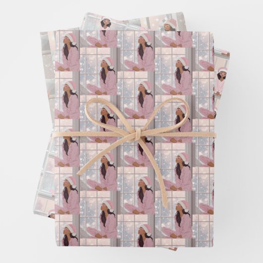 Pink Cosy Christmas Geschenkpapier Set (Beispiel)