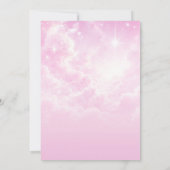 Pink Cotton Candy Clouds Starry Sky Birthday Party Einladung (Rückseite)
