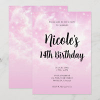 Pink Cotton Candy Clouds Starry Sky Birthday Party