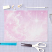 Pink Cotton Candy Clouds Starry Sky Birthday Party Seidenpapier (Handwerk)