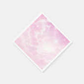 Pink Cotton Candy Clouds Starry Sky Birthday Party Serviette (Ecke)
