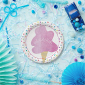 Pink Cotton Candy Geburtstagsparty Wasserfarben Pu Pappteller (Party)