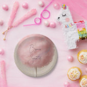 Pink Cotton Candy Gold Confetti Geburtstagsparty Pappteller (Party)