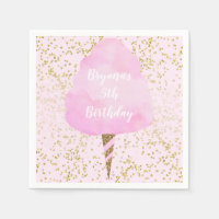 Pink Cotton Candy & Gold Confetti Geburtstagsparty