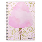 Pink Cotton Candy & Gold Confetti Girly Sparky Notizblock (Vorderseite)
