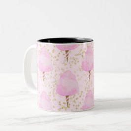 Pink Cotton Candy & Gold Glitzer Niedlich Trendy G Zweifarbige Tasse