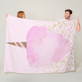 Pink Cotton Candy & Gold Glitzer Whimsical Fun Fleecedecke