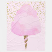 Pink Cotton Candy & Gold Glitzer Whimsical Fun Fleecedecke (Vorderseite)