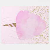 Pink Cotton Candy & Gold Glitzer Whimsical Fun Fleecedecke (Vorderseite (Horizontal))