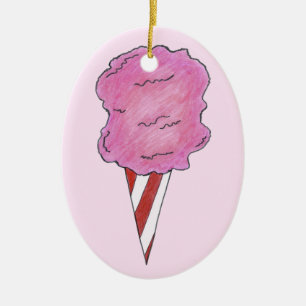 Pink Cotton Candy Spun Zucker Candyfloss Karneval Keramik Ornament
