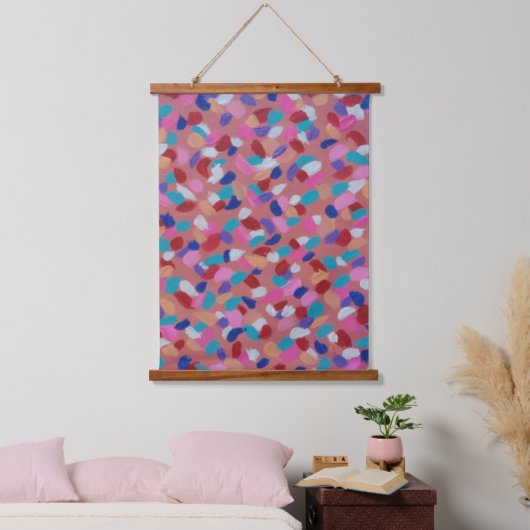 Pink Cotton Candy Wandteppich Mit Holzrahmen (Schlafzimmer)