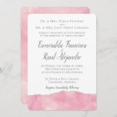 Pink Cotton Candy Watercolor Hochzeit Einladung (Vorne/Hinten)