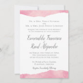 Pink Cotton Candy Watercolor Hochzeit Einladung (Vorderseite)