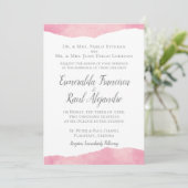 Pink Cotton Candy Watercolor Hochzeit Einladung (Stehend Vorderseite)