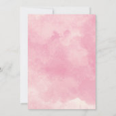 Pink Cotton Candy Watercolor Hochzeit Einladung (Rückseite)