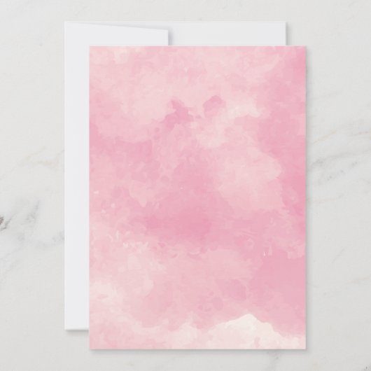 Pink Cotton Candy Watercolor Hochzeit Einladung (Rückseite)