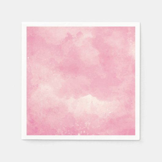 Pink Cotton Candy Watercolor Hochzeitstisch Napkin Serviette (Vorderseite)