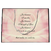 Pink Country Chic Gedicht Design Große Geschenktüte (Vorderseite)