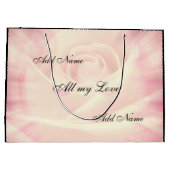 Pink Country Chic Gedicht Design Große Geschenktüte (Rückseite)