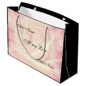 Pink Country Chic Gedicht Design Große Geschenktüte (Rückseite Schrägansicht)