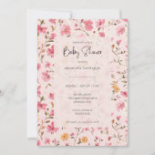 Pink Country Floral Baby Shower  Einladung (Vorderseite)