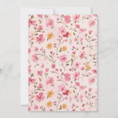 Pink Country Floral Baby Shower  Einladung (Rückseite)