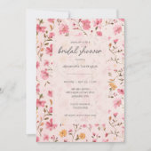 Pink Country Floral Bridal Shower  Einladung (Vorderseite)